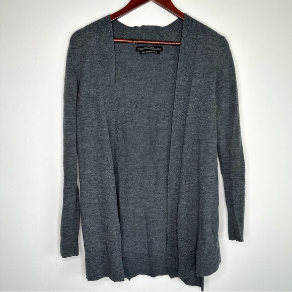 All Saints Grey 100% Merino Wool Open Cardigan Size 8 - Picture 1 of 9